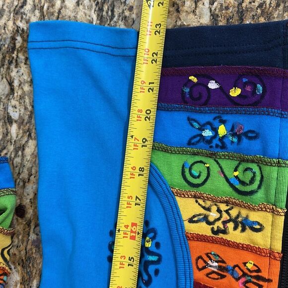 The Collection Royal Colorful Rainbow Sleeved Flower Patch Hoodie Size SP - Picture 6 of 6